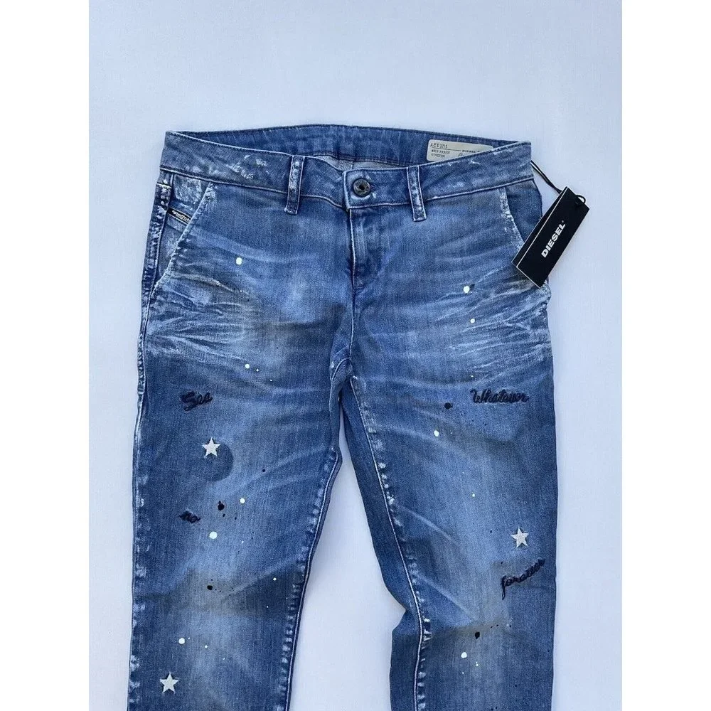 $120 Diesel Girls Pugge-J SP1 Super Slim Skinny Jeans Blue Size 12Y